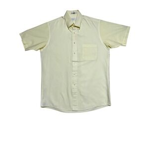 Van Heusen Mens Pinpoint Oxford Short Sleeve Shirt Yellow Size 15 1/2